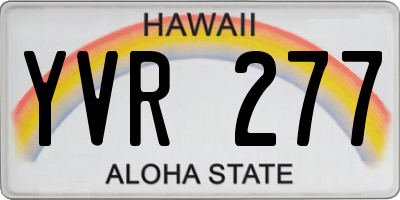HI license plate YVR277