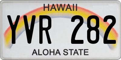 HI license plate YVR282