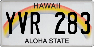 HI license plate YVR283