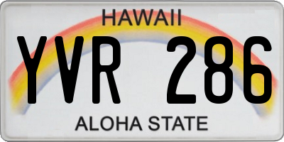 HI license plate YVR286