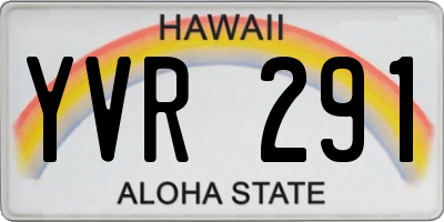 HI license plate YVR291