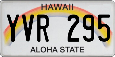 HI license plate YVR295