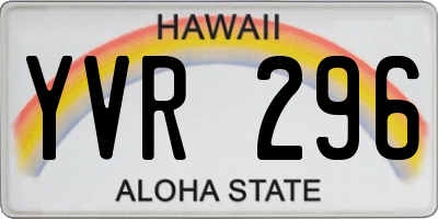 HI license plate YVR296