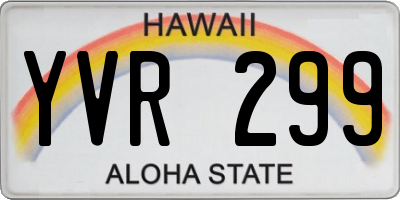 HI license plate YVR299