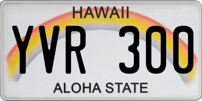 HI license plate YVR300