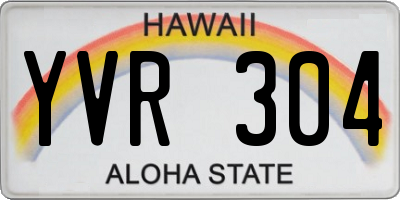 HI license plate YVR304