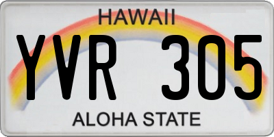 HI license plate YVR305