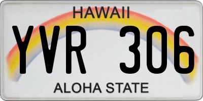 HI license plate YVR306