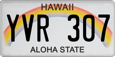 HI license plate YVR307