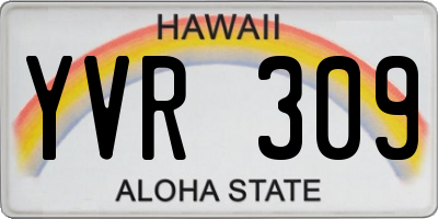 HI license plate YVR309