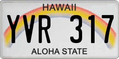 HI license plate YVR317