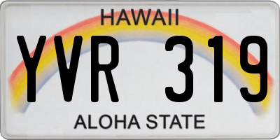 HI license plate YVR319