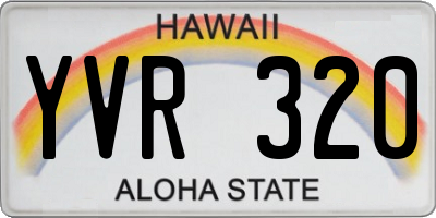 HI license plate YVR320