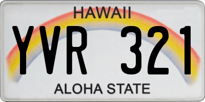 HI license plate YVR321