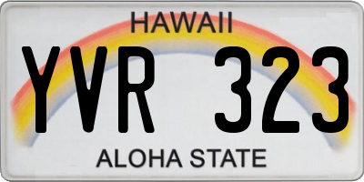 HI license plate YVR323