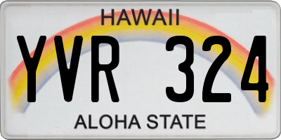 HI license plate YVR324