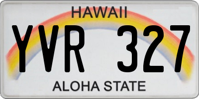 HI license plate YVR327