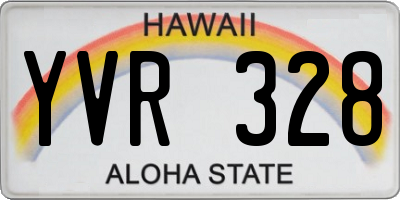 HI license plate YVR328