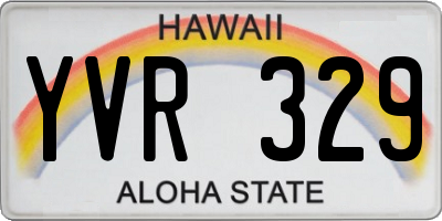 HI license plate YVR329
