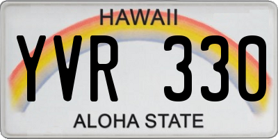 HI license plate YVR330