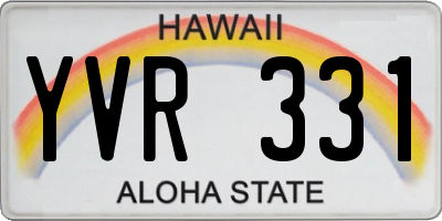 HI license plate YVR331
