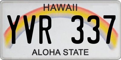 HI license plate YVR337