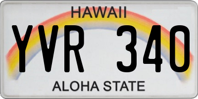 HI license plate YVR340