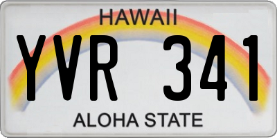 HI license plate YVR341