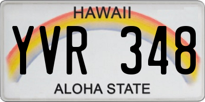 HI license plate YVR348