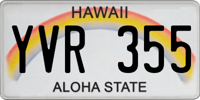 HI license plate YVR355