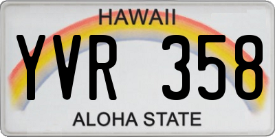 HI license plate YVR358