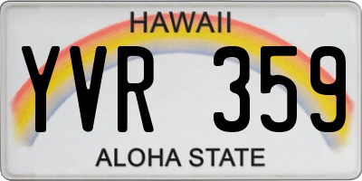 HI license plate YVR359