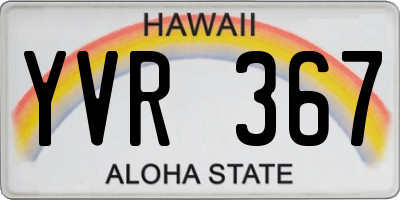 HI license plate YVR367