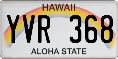 HI license plate YVR368
