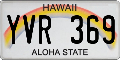 HI license plate YVR369