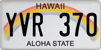 HI license plate YVR370