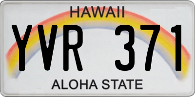 HI license plate YVR371