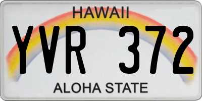 HI license plate YVR372