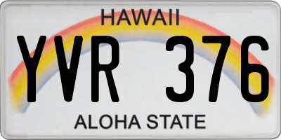 HI license plate YVR376