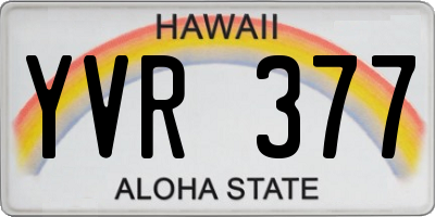 HI license plate YVR377