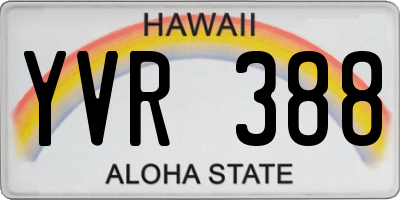 HI license plate YVR388