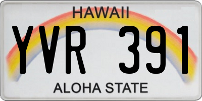 HI license plate YVR391