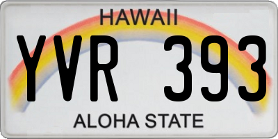 HI license plate YVR393