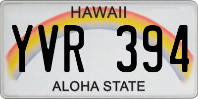 HI license plate YVR394