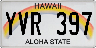 HI license plate YVR397