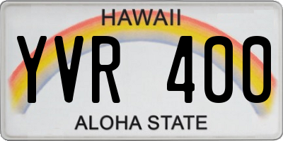 HI license plate YVR400