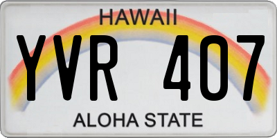 HI license plate YVR407
