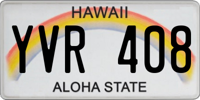 HI license plate YVR408