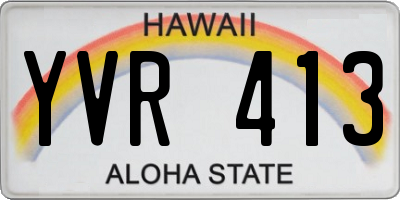 HI license plate YVR413