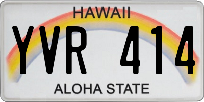 HI license plate YVR414